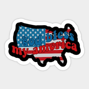 god bless my america 4th of july Sticker